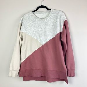 Women’s Tri-Color Block Long Sleeve Sweater